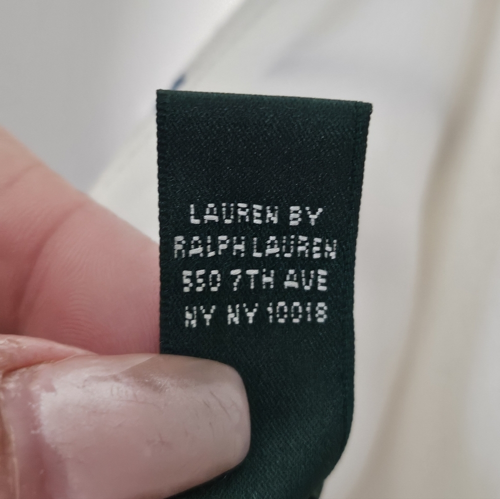 Lauren Ralph Lauren Women's 100% Linen White Blue Striped Midi Dress Sz 6. - Picture 14 of 16